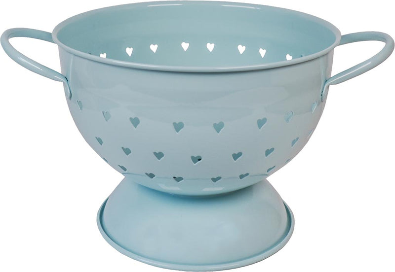 ISABELLE ROSE Scolapasta Azzurro in Metallo con Cuori