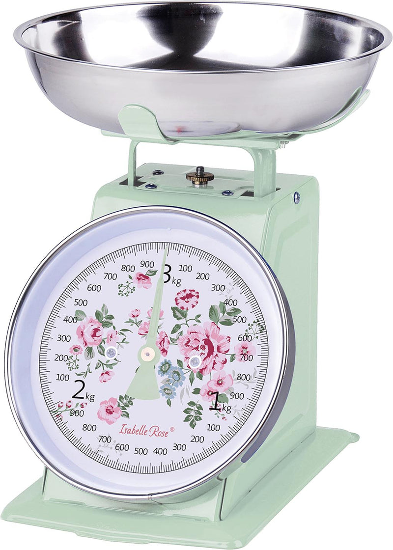 ISABELLE ROSE Bilancia Retrò Lisa Verde In Metallo Con Fiori