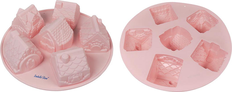 ISABELLE ROSE Stampo da Forno Casette Rosa Pastello