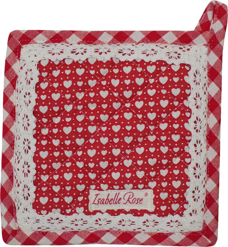 ISABELLE ROSE Presina Rossa con Cuori e Merletto "LOVE"