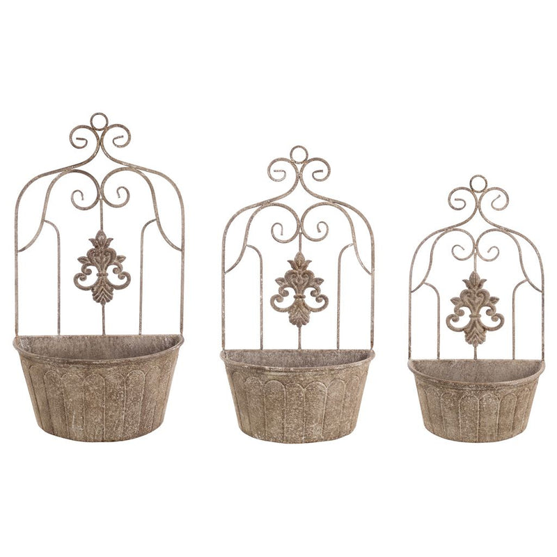 BLANC MARICLÒ Fioriera in Metallo da Parete " M MOIRES DE PROVENCE "