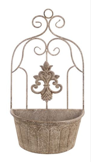 BLANC MARICLÒ Fioriera in Metallo da Parete " M MOIRES DE PROVENCE "