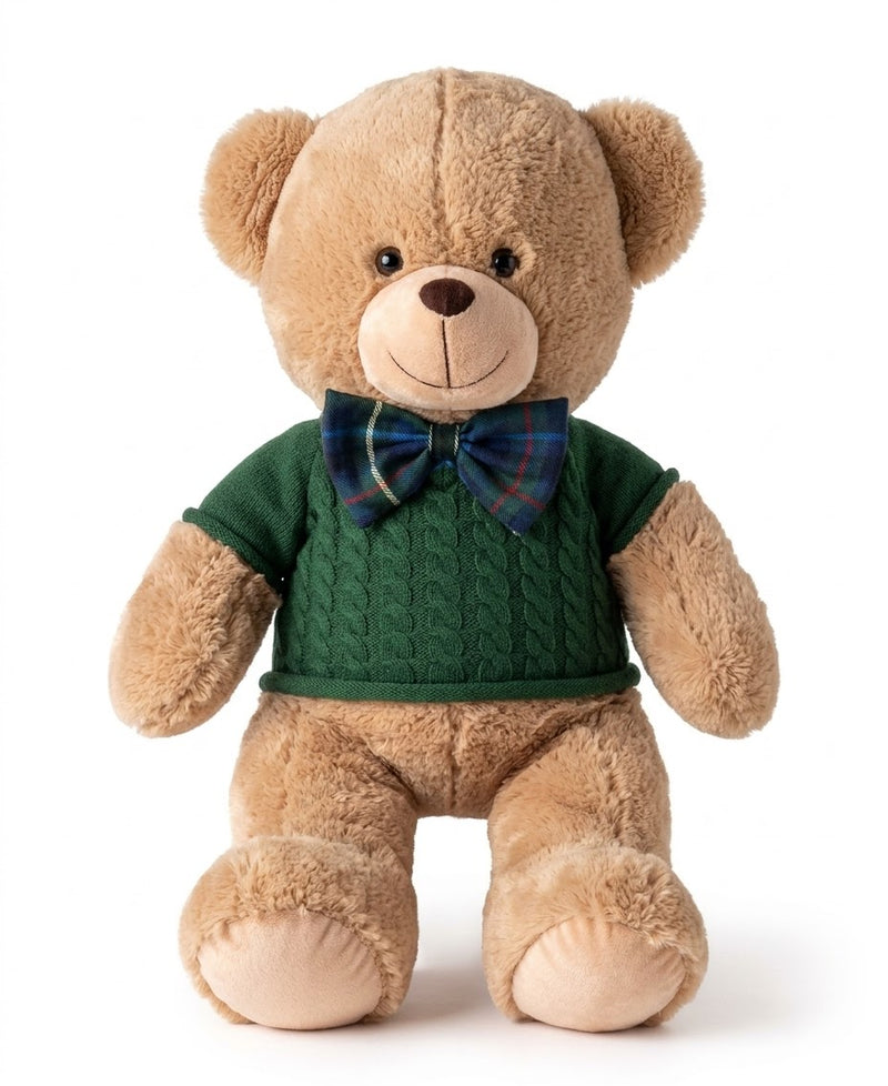 FIORI DI LENA Orsetto in Peluche Grande con Vestito Blu e Verde 40cm