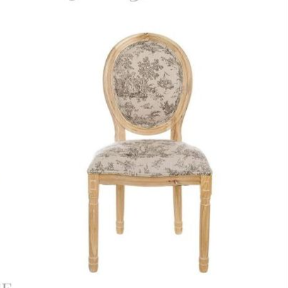 BLANC MARICLÒ Sedia con Imbottitura Fantasia Toile De Jouy in Legno di Melia