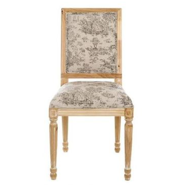  Sedia imbottita Toile de Jouy in legno di Melia stile romantico Blanc Mariclò Sweet Home