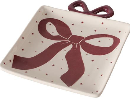 BOLTZE Piattino Boucle in Ceramica con Fiocco