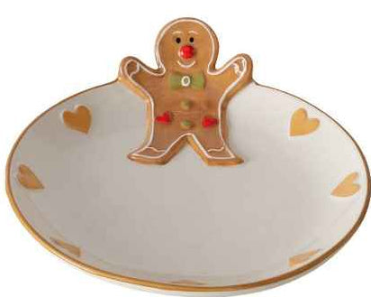 BOLTZE Piatto Portacioccolatini in Ceramica con Omino di Pan di Zenzero