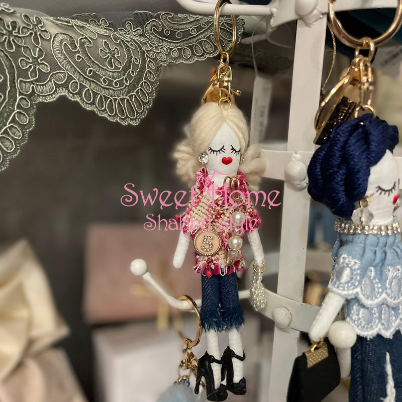 FIORI DI LENA Portachiavi Le Brigitta Con Scatola e Frase