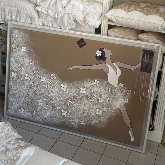 Quadro con cornice dipinto a mano ballerina art maiora made in Italy