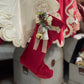 Calza natalizia in velluto rossa con campanello Fiori di Lena
