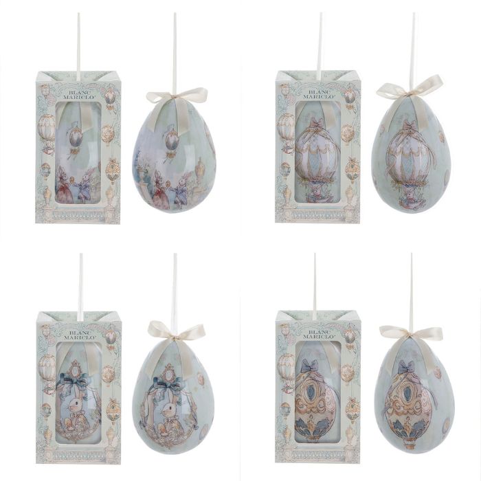 BLANC MARICLÒ Scatola con Uovo Pasquale "ROCOCO COLLECTION" h 14 cm