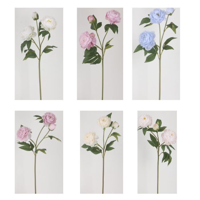 FIORI DI LENA Stelo con 2 Peonie e Bocciolo