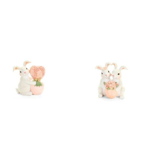 NUVOLE DI STOFFA Coniglio Bianco con Fiori Rosa