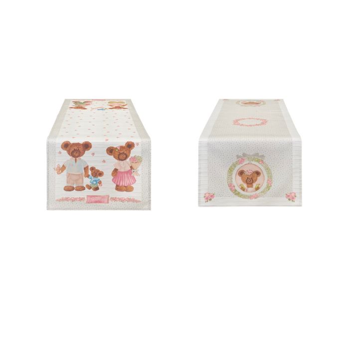 NUVOLE DI STOFFA Runner in Cotone con Orsetti "SWEET BEAR"
