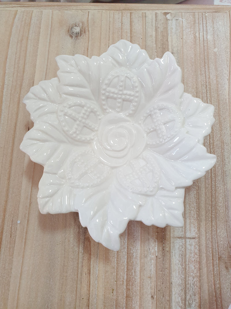 COCCOLE DI CASA Piattino Gardenia In Ceramica Bianco 19x20x5 Cm
