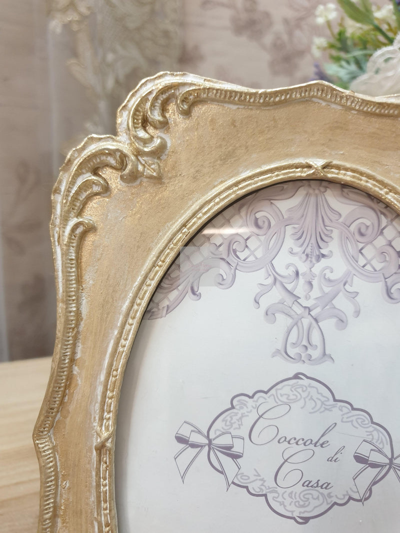 COCCOLE DI CASA Portafoto Elegance Dorato Sbiancato 10 x 15 cm