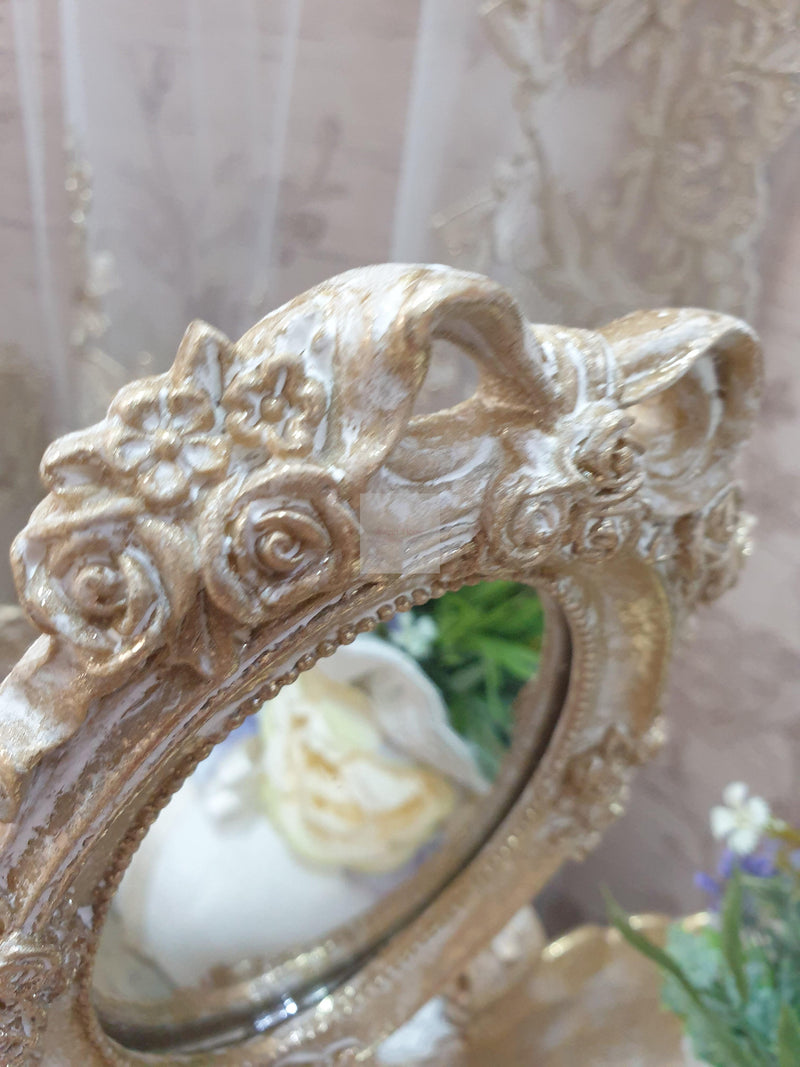 COCCOLE DI CASA Specchietto Bown Dorato Sbiancato