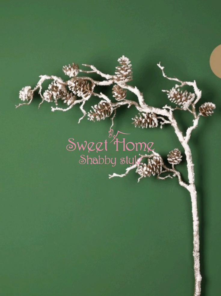 FIORI DI LENA Ramo Innevato Champagne con Pigne