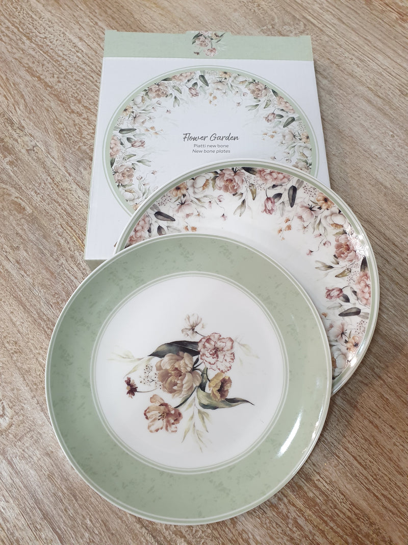 NUVOLE DI STOFFA Set da 2 Piatti Dolce in Porcellana "FLOWER GARDEN"