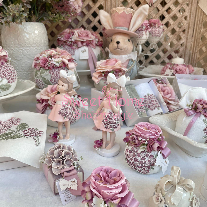 FIORI DI LENA Bambolina Con Pizzo Ortensia E Fiore