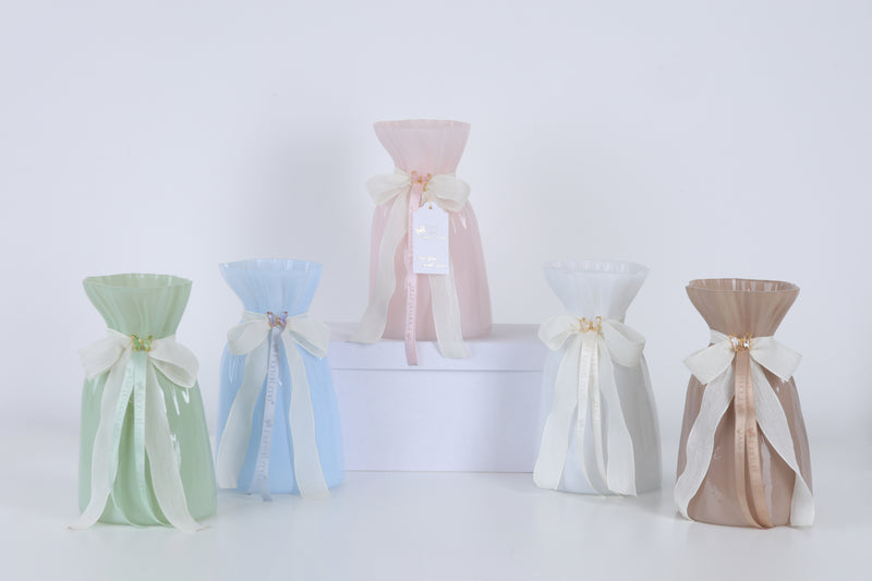 FIORI DI LENA Vasetto in Vetro con Applicazione Farfalla