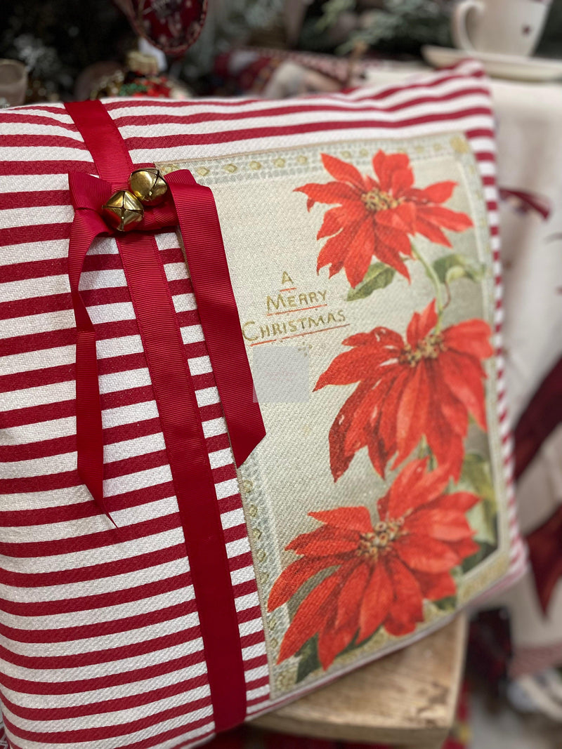 BLANC MARICLÒ Cuscino con Campanelli e Stampa Stelle Di Natale