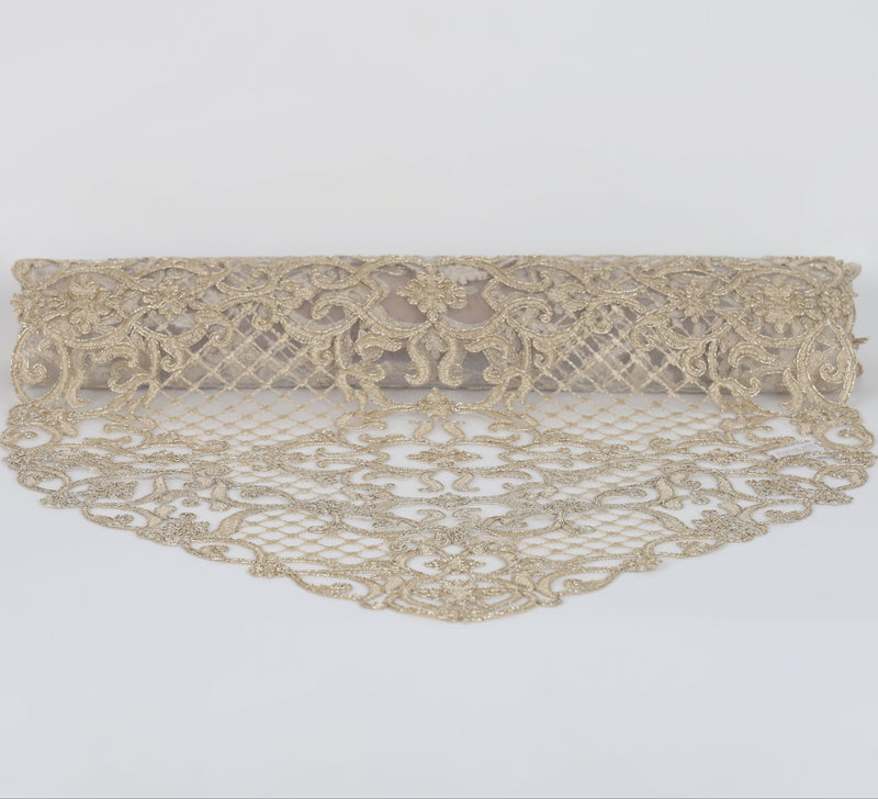 FIORI DI LENA Runner Ovale in Pizzo Retato 140cm