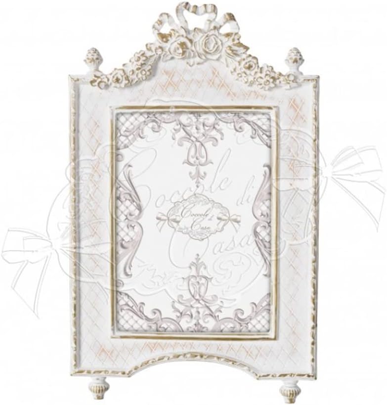 COCCOLE DI CASA Portafoto In Resina Reina Bianco