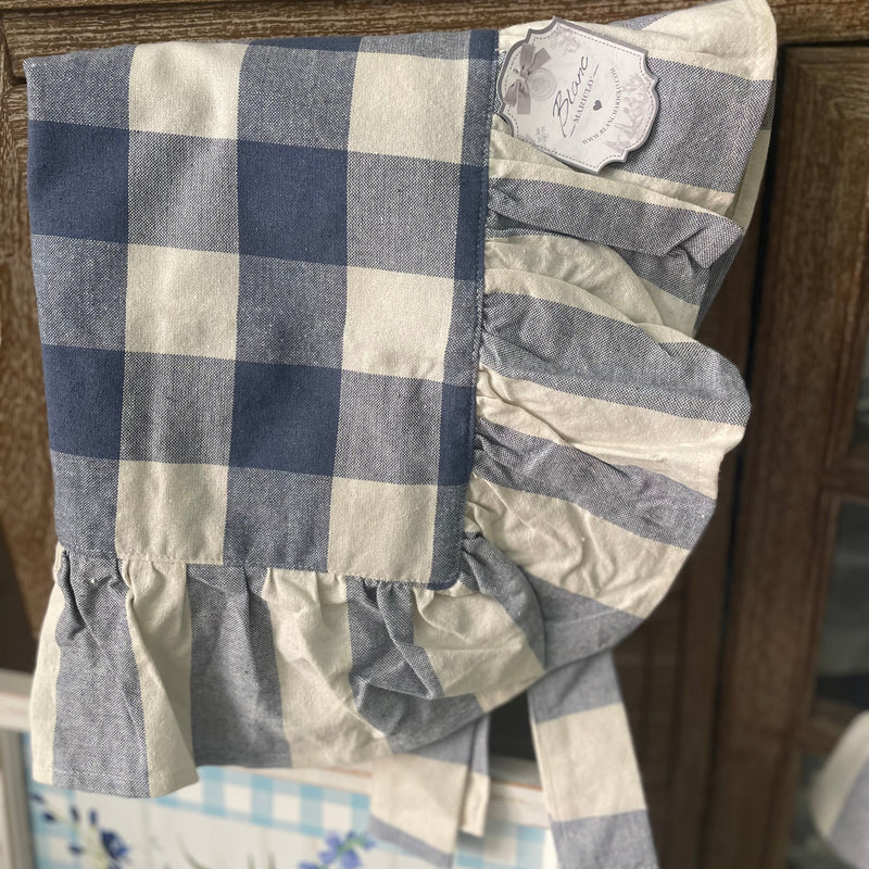 BLANC MARICLÒ Set 6 Copri Cuscino A Quadri "BOLGHERI" Azzurro