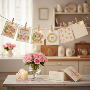 6 spugne La Vie en Rose con lucine romantiche