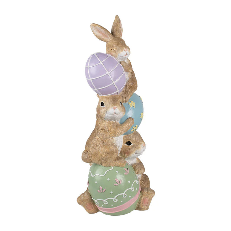 CLAYRE & EEF Conigli su Uova Colorate in Resina