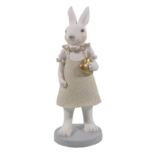 Statuetta coniglietta bianca elegante in resina Clayre & Eef