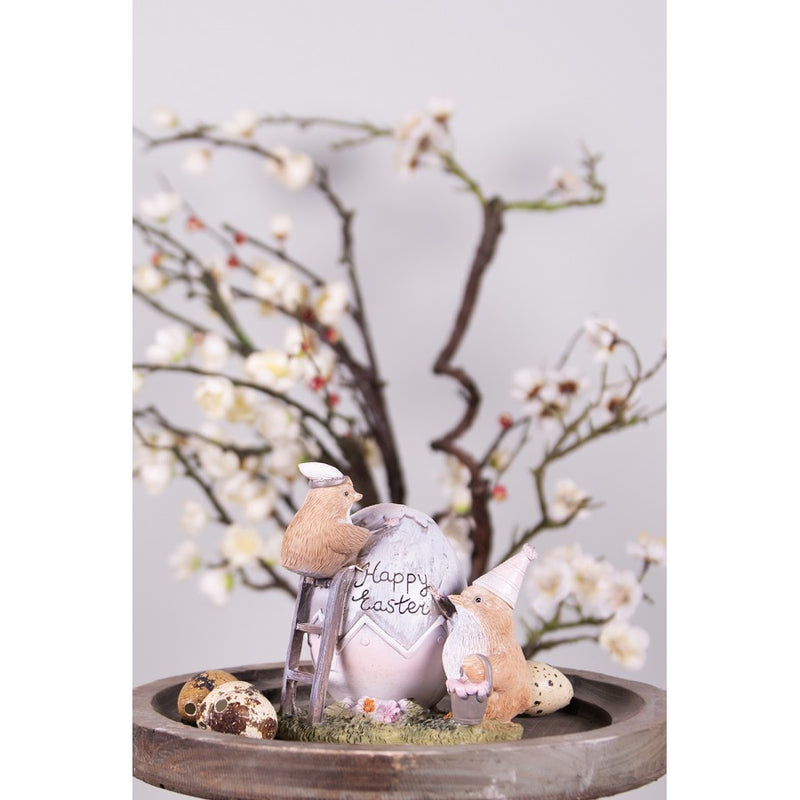 CLAYRE & EEF Pulcini con Uovo Happy Easter in Resina
