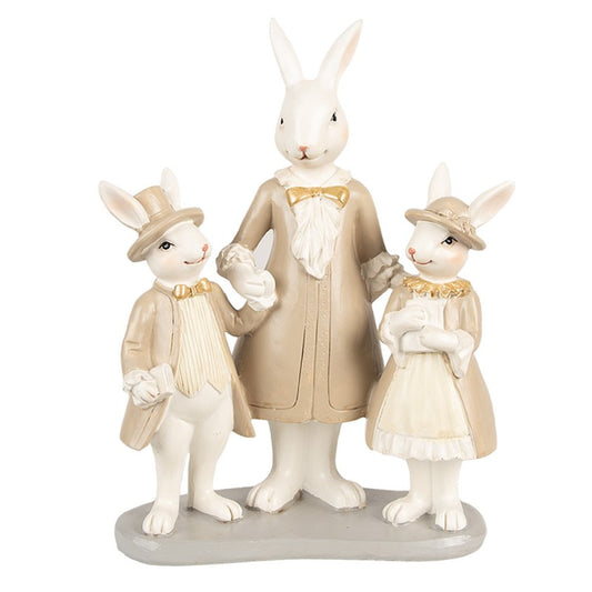 Statuetta Mamma Coniglio Con Figli In Resina 21 cm Clayre & Eef