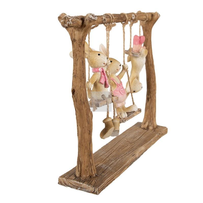 CLAYRE & EEF Conigli Rosa Su Altalena