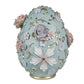 Decorazione uovo azzurro in resina con rose 26 cm Clayre & Eef