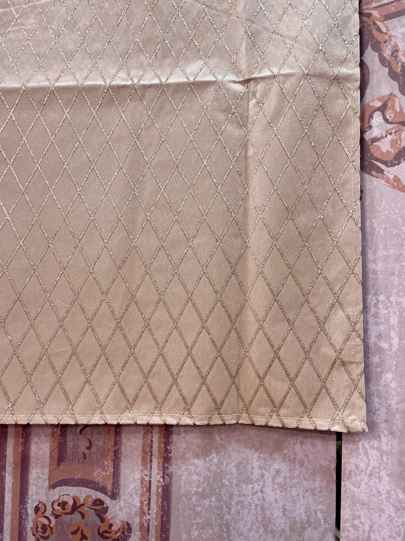 FIORI DI LENA Runner in Velluto con Glitter Geometrico Nocciola