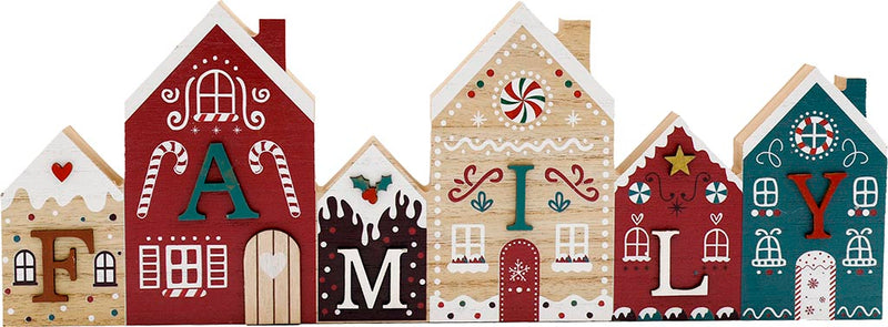 Scritta FAMILY su Casette in Legno