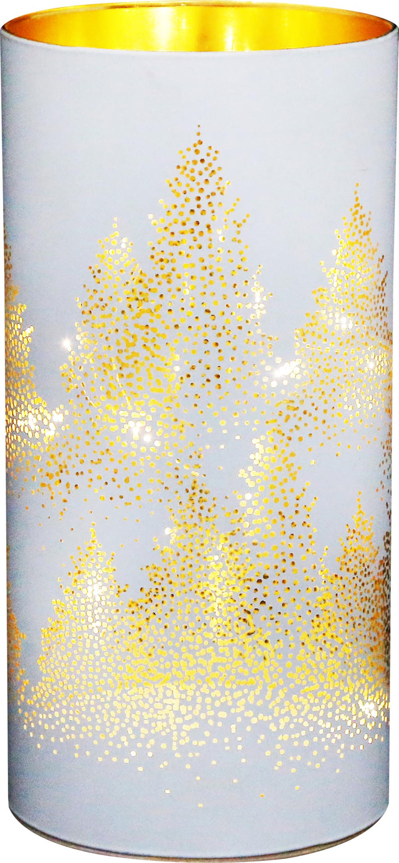 Cilindro Lanterna Foresta  in Vetro con Led