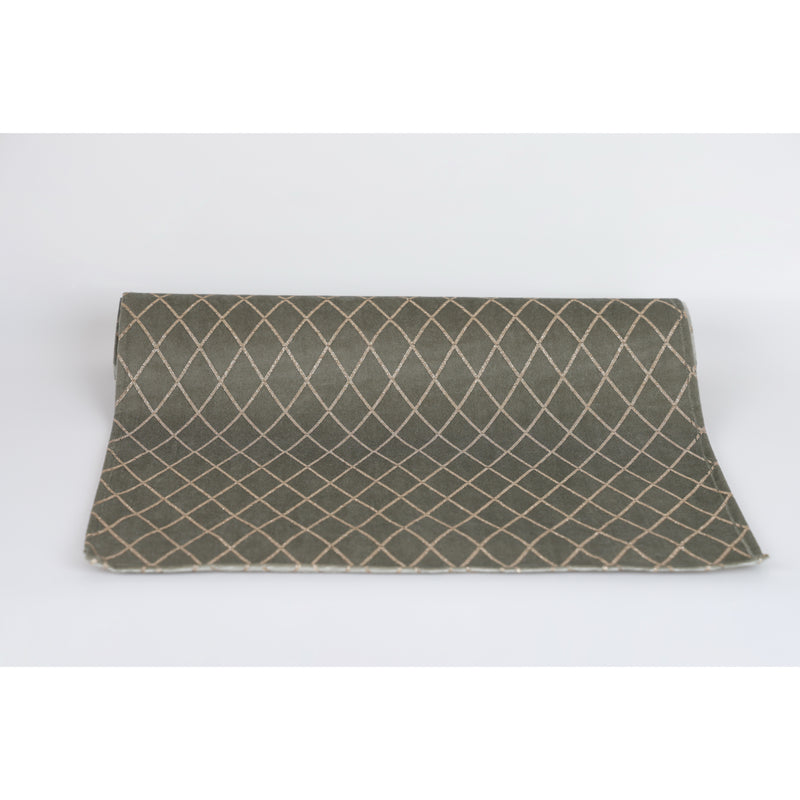 FIORI DI LENA Runner in Velluto con Glitter Geometrico Verde Salvia