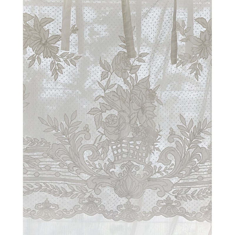 BLANC MARICLÒ Tenda in Lino con Mantovana Ricamata "TESSA"