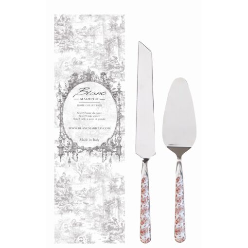 BLANC MARICLÒ Set 2 Posate Da Dolce In Acciaio Inox-Splendor Borgogna