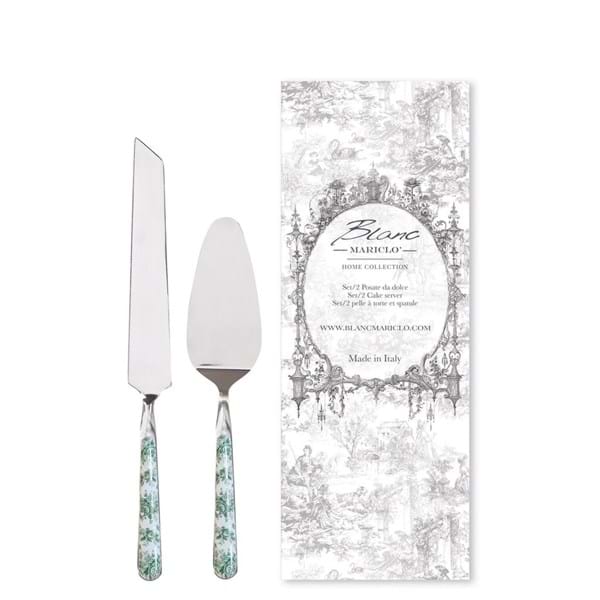 BLANC MARICLÒ Set 2 Posate Da Dolce In Acciaio Inox-Splendor Green