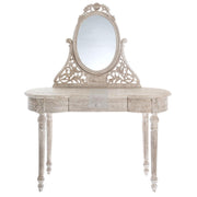Toilette Blanc Mariclò in legno MDF bianco anticato con specchio camera da letto romantica