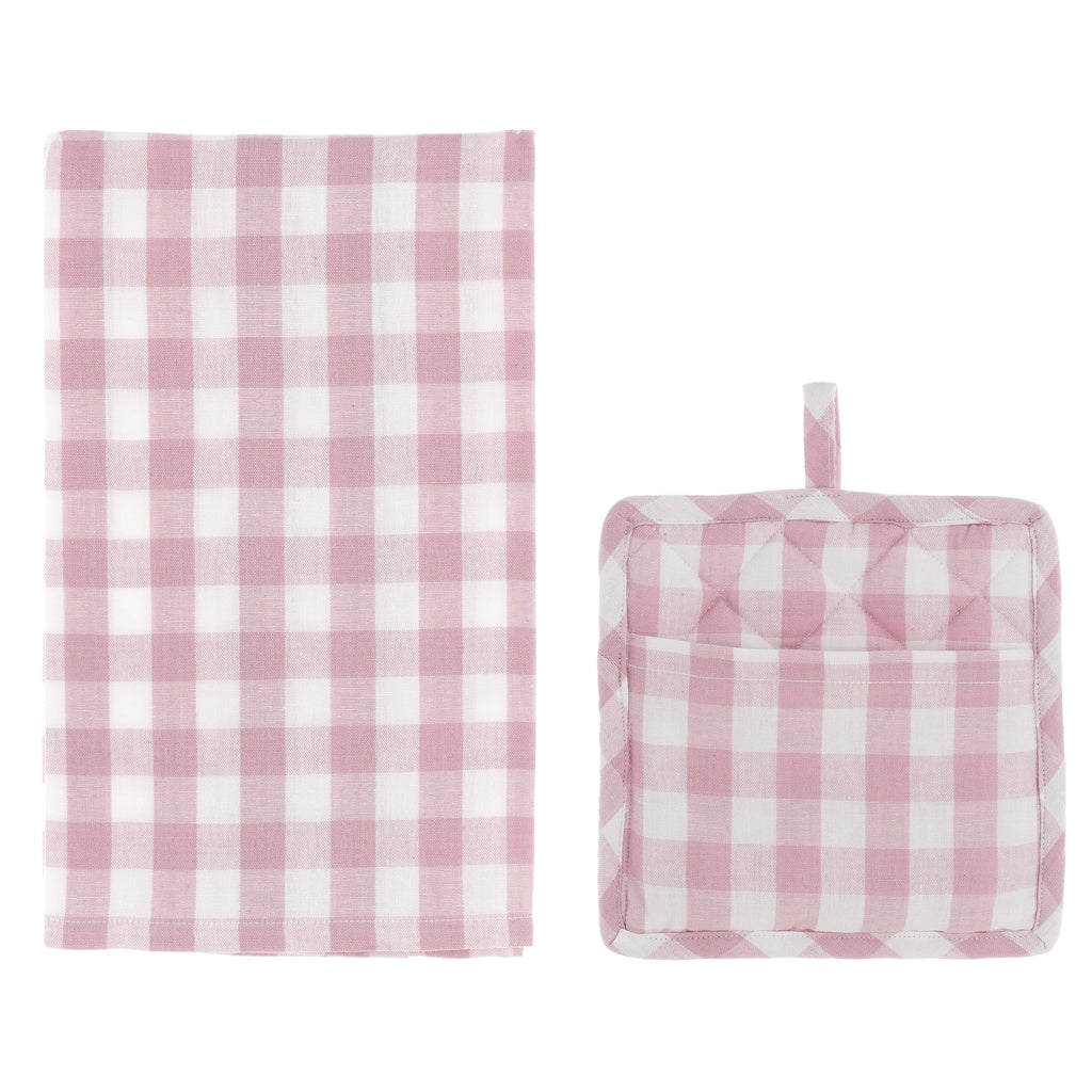 Bon bon Blanc Mariclò pot holder and tea towel set