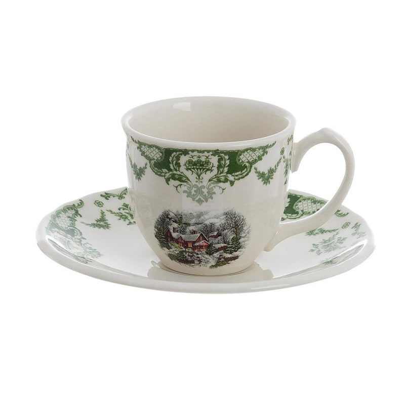 BLANC MARICLÒ Tazzina da Caffè Natalizia con Piattino  "Winter Wonderland"