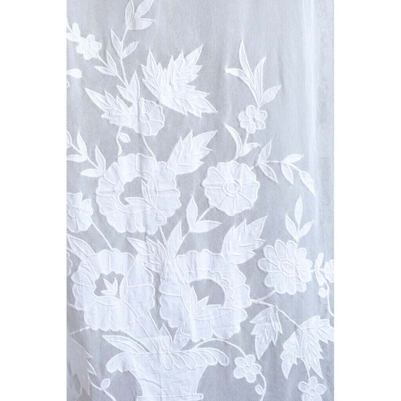 BLANC MARICLÒ Tenda a Rintaglio con Ricamo in Cotone  "DENTELLE"