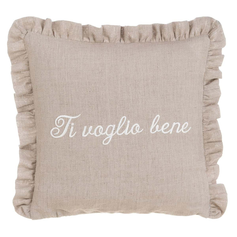 BLANC MARICLÒ Cuscino in Lino con Gala " TI VOGLIO BENE "