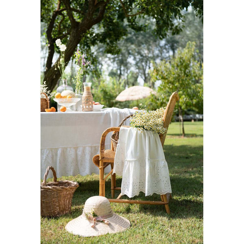 BLANC MARICLÒ Tovaglia in Cotone e Gala in Sangallo "TINTORETTO"