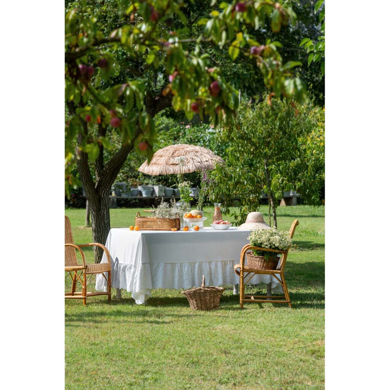 BLANC MARICLÒ Tovaglia in Cotone e Gala in Sangallo "TINTORETTO"